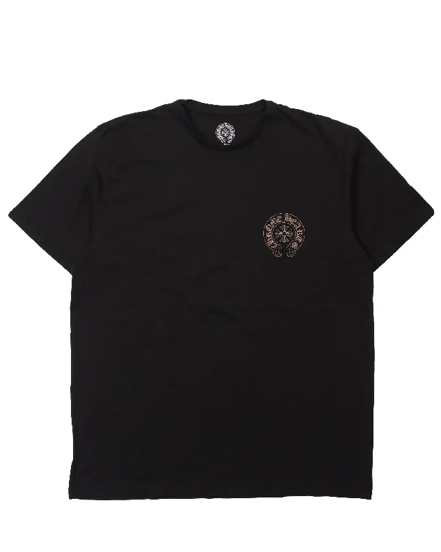 Gold Horseshoe Logo T-Shirt-- Cotton Fabric Linen Fabric Terry Fabric