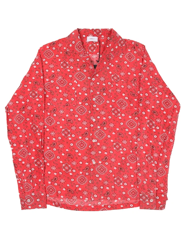 Bandana Print Shirt-- Solid Color Striped Floral