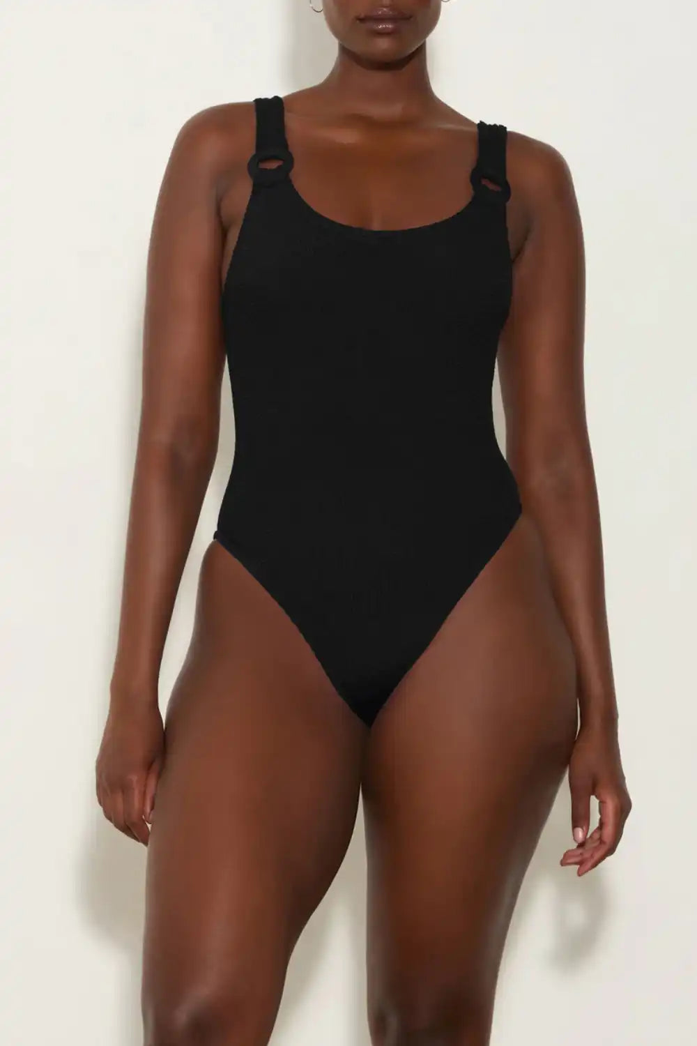 Domino With Fabric Covered Hoops Swimsuit Floral Swimwear Set