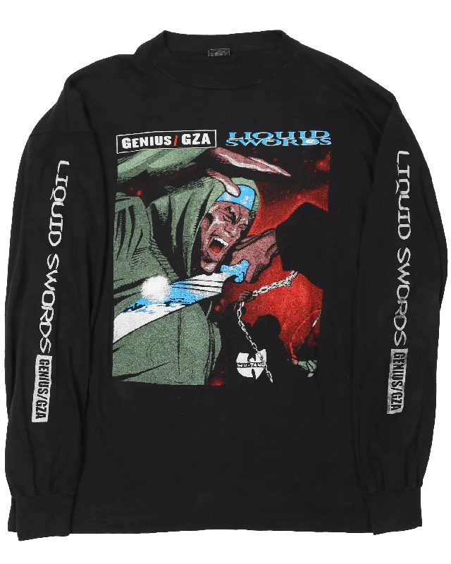 Wu-Tang Clan / Genius GZA Liquid Swords L/S T-Shirt-- Beaded Sequined Faux Fur