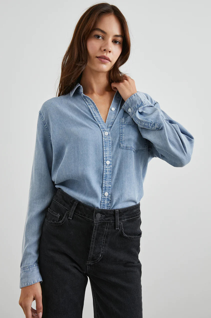 Ingrid Shirt-- Houndstooth Herringbone Solid