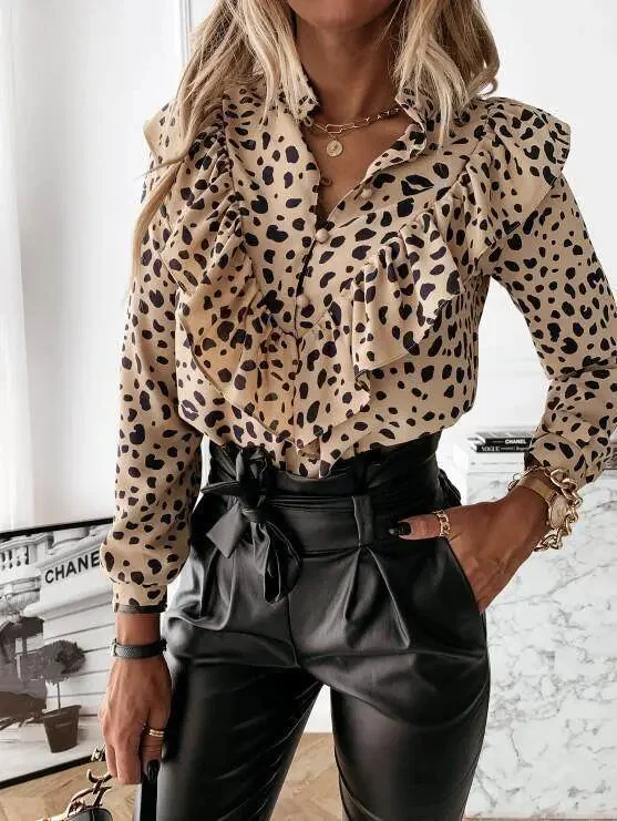 Women Blouses Long Sleeve Shirt Casual Tops-- Terry Blend Velvet Blend Canvas Blend