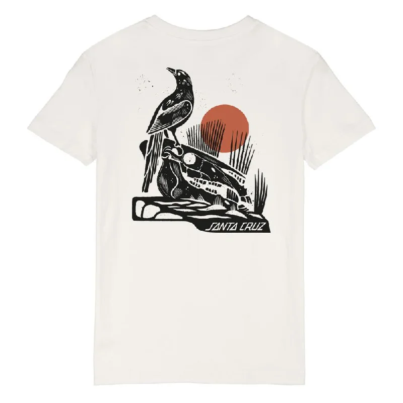 "Raven" TShirt - Optic White-- Mesh Blend Leather Blend Suede Blend