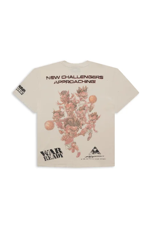 All Stars T-shirt (White)-- Striped Floral Plaid