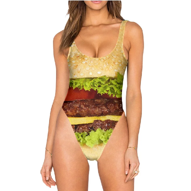 Burger Swimsuit - High Legged Stylish Swimsuit Set