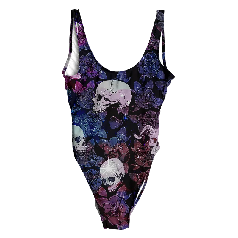 Skull and Roses Swimsuit - Regular Flirty Ruffle Swimsuit