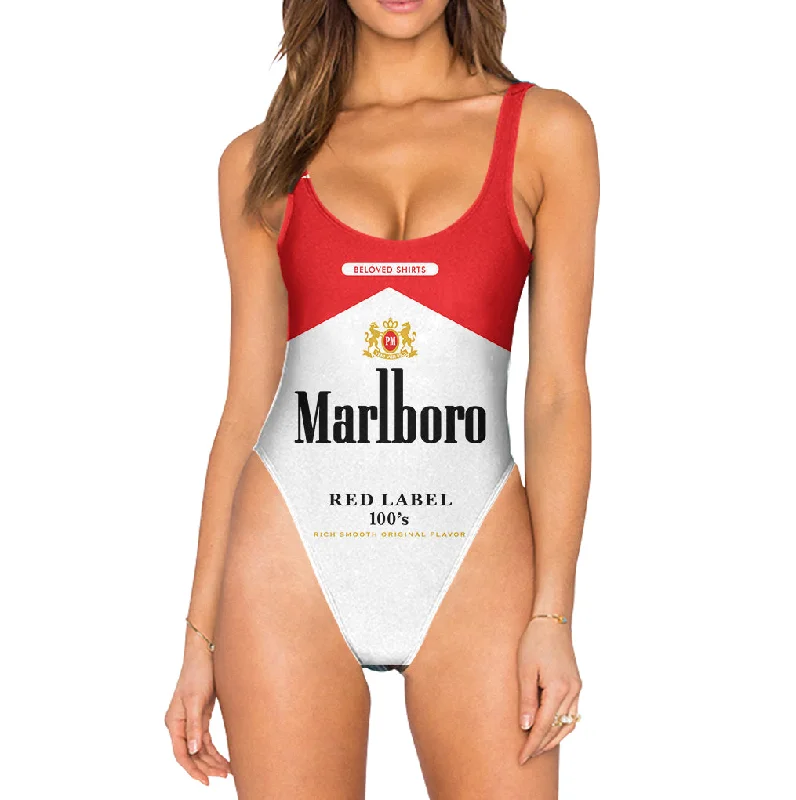 Red Label Swimsuit - High Legged Halter Top Bikini