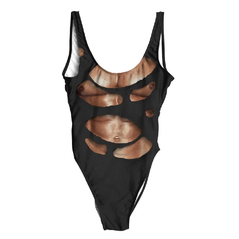 Ripped Chest Swimsuit - Regular Sexy Monokini Swimsuit
