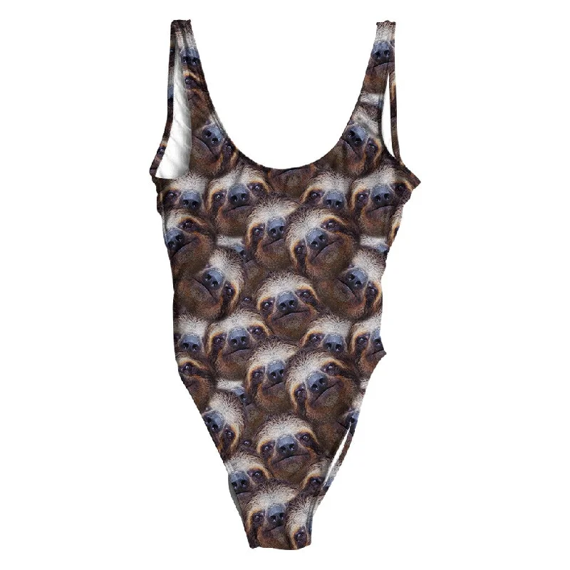 Sloth All Over Face Swimsuit - Regular Stylish Cover-Up Set