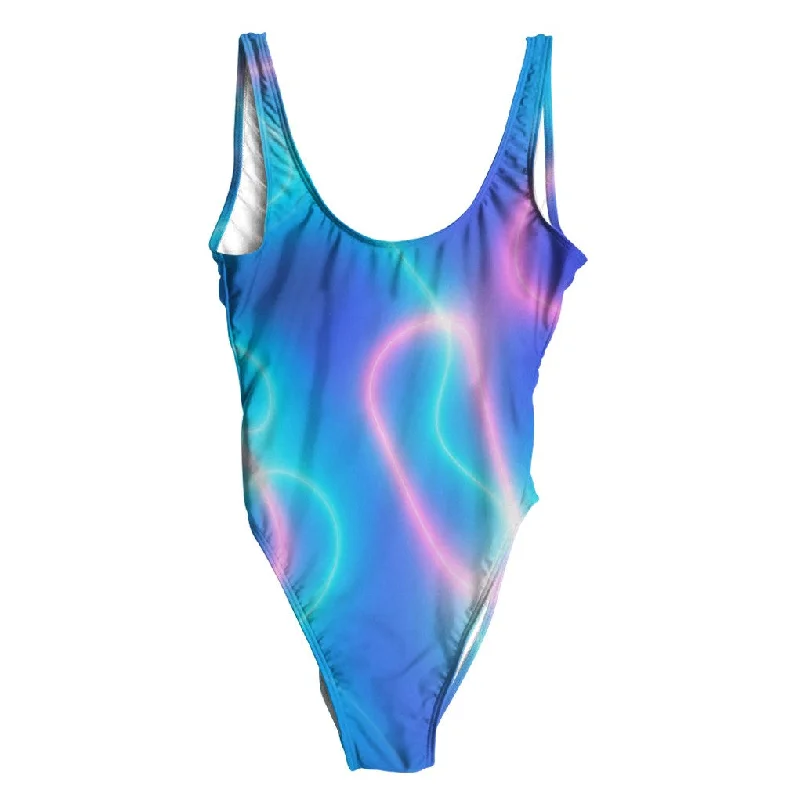 Neon Glow Swimsuit - Regular Elegant Swim Dress