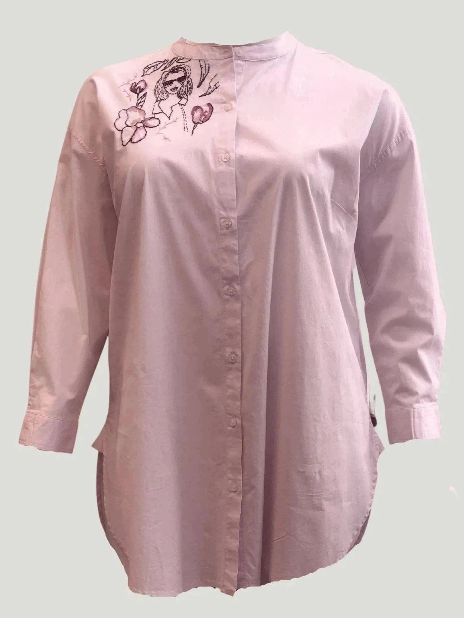 AND COMFORT Plus Size "The Tunic Shirt"-- Graphic T-Shirt Round Neck Polyester