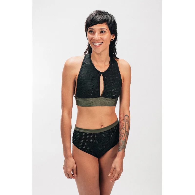 MESH SWIMSUIT TOP Plunge Back Swimsuit