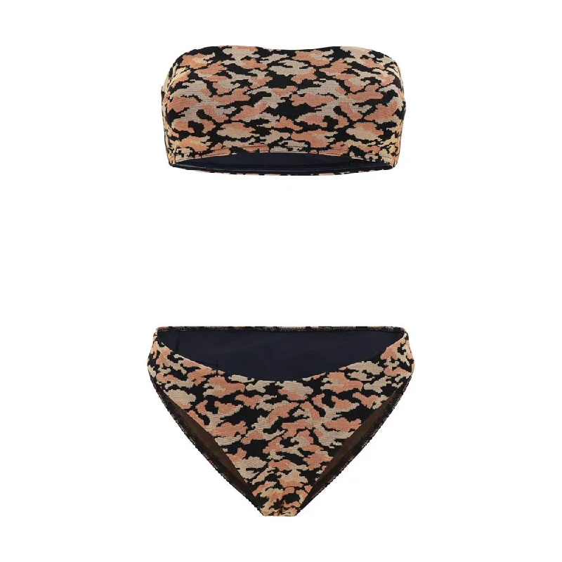 Zimmermann Waverly Texture Bandeau Swimsuit Chic Bikini Set