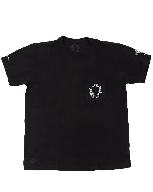 Horseshoe Logo 'Made in Hollywood' T-Shirt-- Spandex Blend Rayon Blend Denim Blend