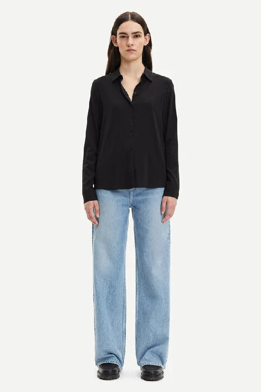 Milly NP Shirt | Black-- Knit Fabric Woven Fabric Fleece Fabric