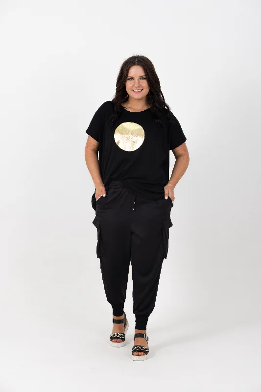 STAPLE TSHIRT BLACK/GOLD-- Anti-Shrink Durable Soft