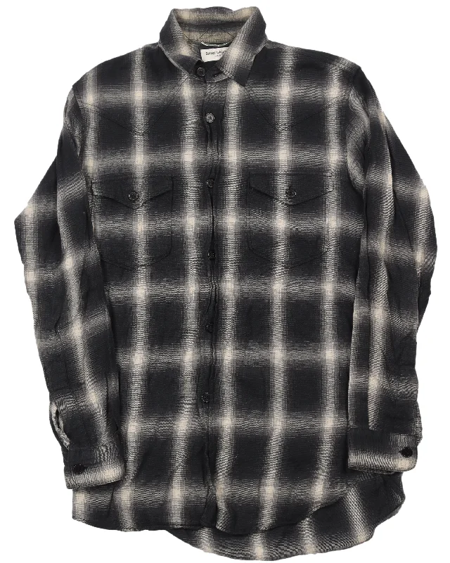 Button-Up Shirt-- Hooded Caped Shawl Collar