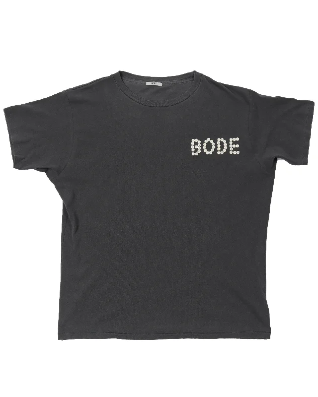 Pearly Button-Logo T-Shirt-- Iron Safe Non-Iron Wrinkle Free