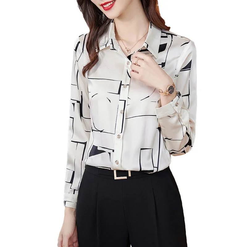 Wholesale High Quality New Elegant Female Loose Blouse Formal Women Clothes Tops Office Ladies Plus Size Fashion Printing Shirt-- Spandex Blend Rayon Blend Denim Blend Wholesale High Quality New Elegant Female Loose Blouse Formal Women Clothes Tops Office Ladies Plus Size Fashion Printing Shirt-- Spandex Blend Rayon Blend Denim Blend