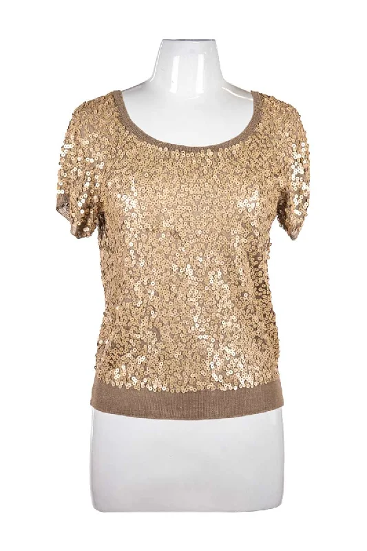 Dana Buchman Shirt-- Mesh Blend Leather Blend Suede Blend