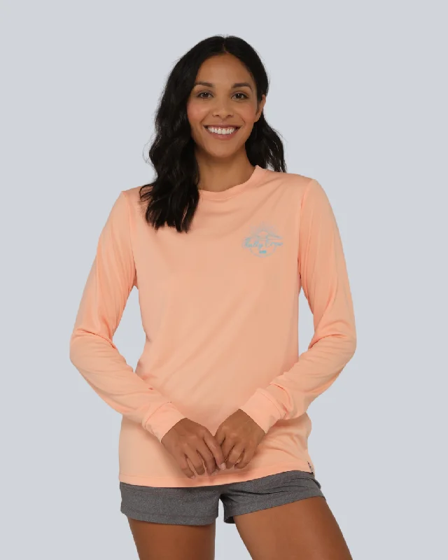 Sun Rays L/S Sun Shirt - Apricot-- Collared Crew Neck Turtle Neck