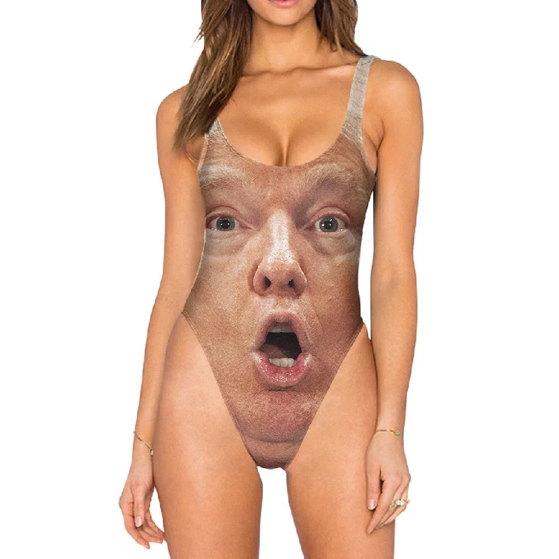 Shocked Donald Swimsuit - High Legged Mesh Swimsuit Top