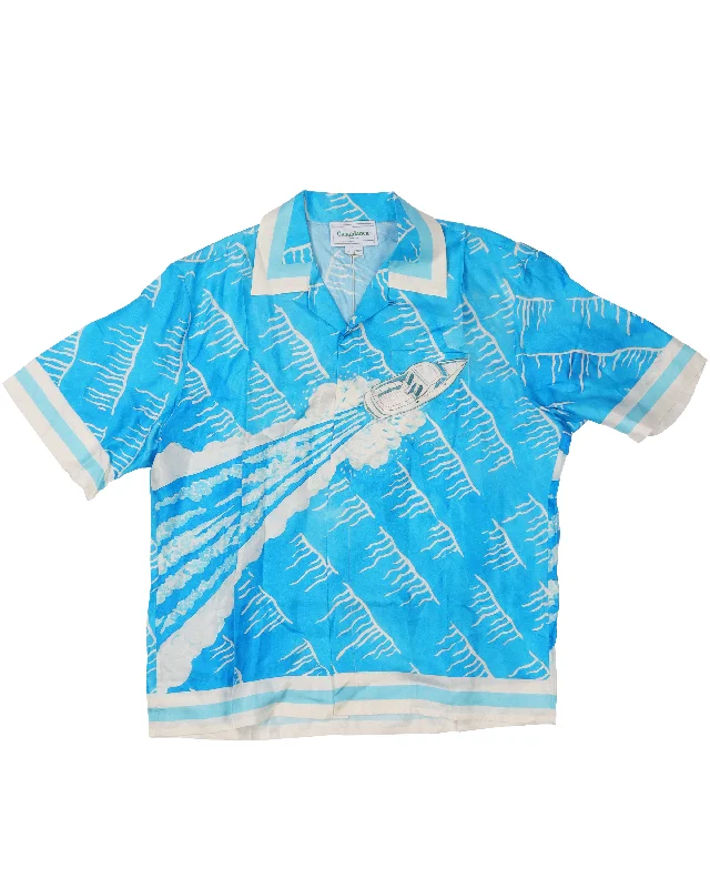 Short Sleeve Sillage Silk Shirt-- Thin T-Shirt Open Front Quick Dry