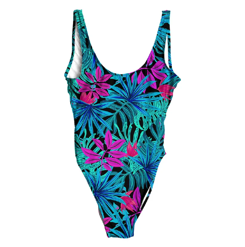 Tropical Leaves Swimsuit - Regular Sleek Mesh Bikini