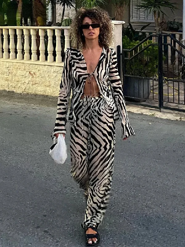 Tracksuit Women Print Y2K Long Sleeve Top Shirts Bandage And Pants Sexy Two Piece Set Casual Outfits Party Clubwear-- Zippered Front Buttoned Front Snap Front Tracksuit Women Print Y2K Long Sleeve Top Shirts Bandage And Pants Sexy Two Piece Set Casual Outfits Party Clubwear-- Zippered Front Buttoned Front Snap Front