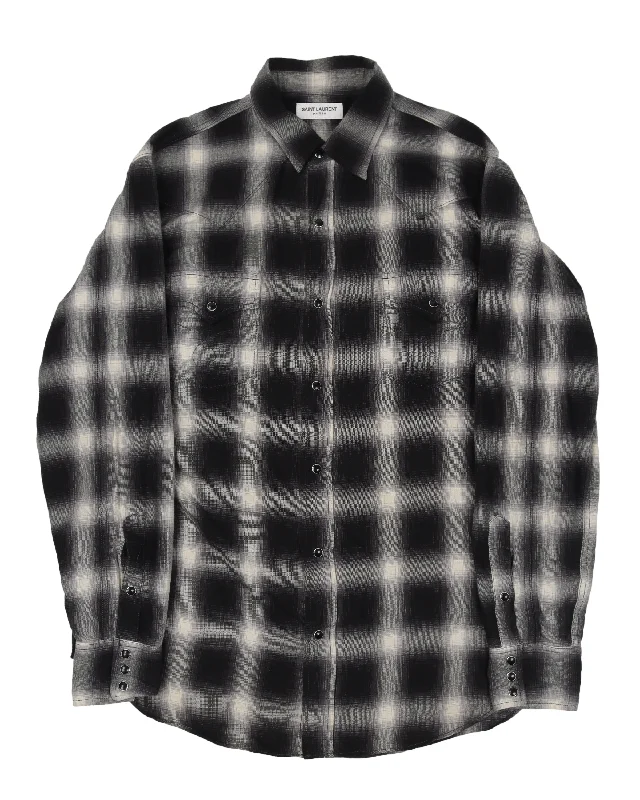 Plaid Western Shirt-- Layered Multi-layer Single Layer