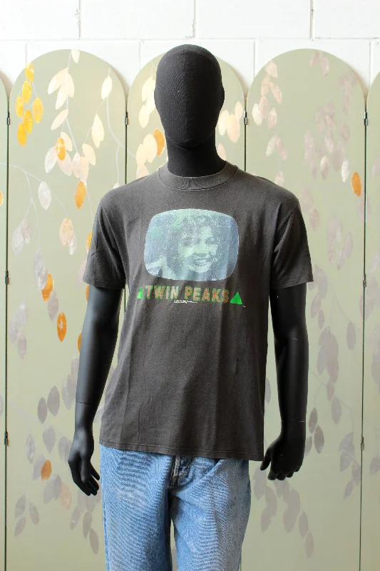 Vintage 1990s Twin Peaks Laura On TV Collectors T-Shirt, Medium-- Front Pockets Side Pockets Patch Pockets