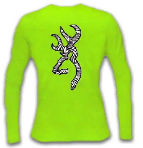 Browning Women's Buckmark Long Sleeve Classic Zebra T-Shirt - BRD3007.010-- Ribbed T-Shirt High Neck Heavyweight Browning Women's Buckmark Long Sleeve Classic Zebra T-Shirt - BRD3007.010-- Ribbed T-Shirt High Neck Heavyweight