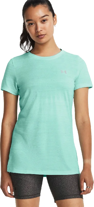 UA Tech Tiger Short Sleeve T-Shirt - Women's|-|T-shirt à manches courtes UA Tech Tiger - Femme-- Mesh Blend Leather Blend Suede Blend UA Tech Tiger Short Sleeve T-Shirt - Women's|-|T-shirt à manches courtes UA Tech Tiger - Femme-- Mesh Blend Leather Blend Suede Blend