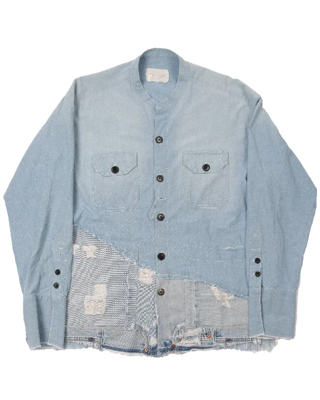 Denim Shirt -- Basic T-Shirt Crew Neck Short Sleeve