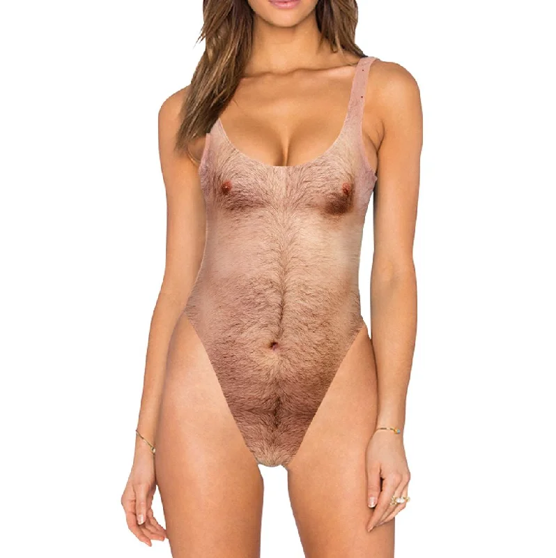 Sexy Chest Swimsuit - High Legged Mesh Swimsuit Top