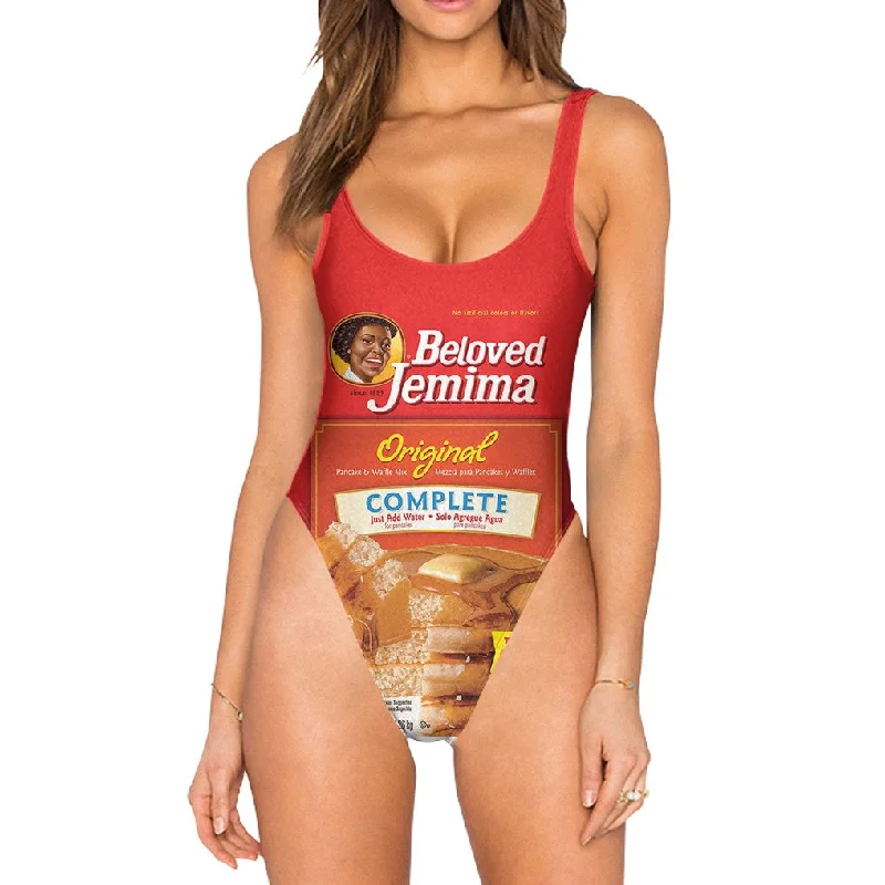 Pancake Queen Swimsuit - High Legged Elegant Halter Bikini