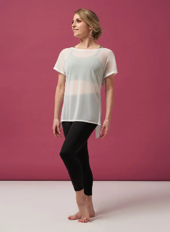 Haylee Mesh Tie T-Shirt (Z4182)-- Handmade Hand-knitted Hand-woven