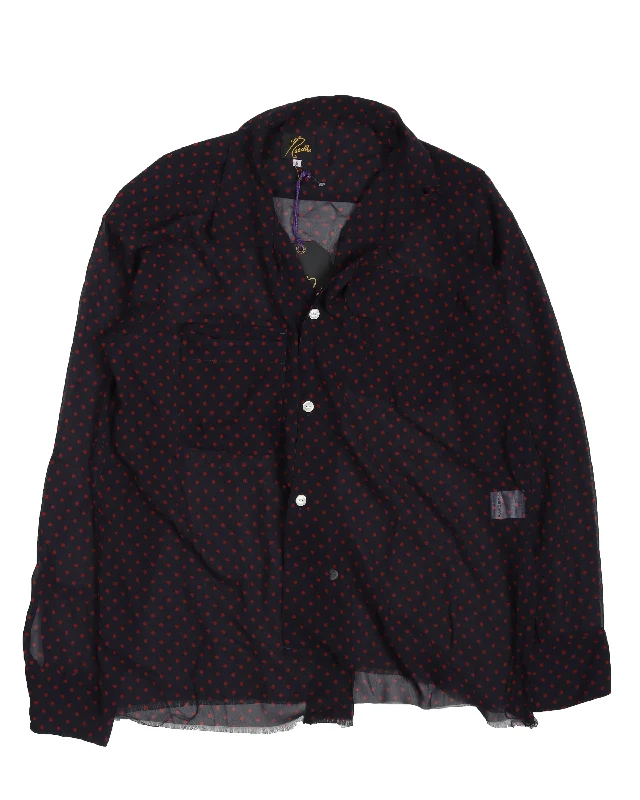 C.O.B. Polka Dot Shirt-- Welt Pockets Slit Pockets Flap Pockets