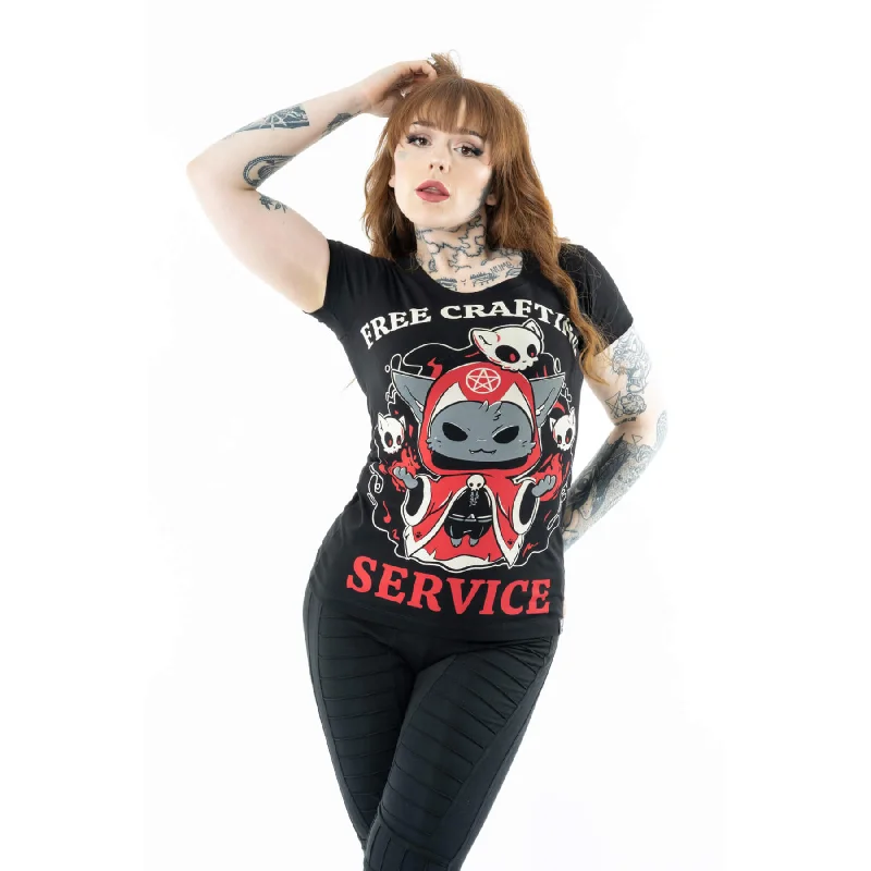 CRAFTING SERVICES T SHIRT - BLACK -- Basic T-Shirt Crew Neck Short Sleeve