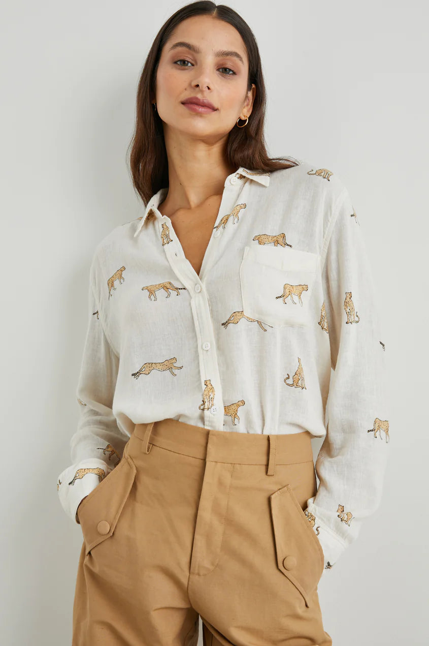 Charli Shirt-- Print Jacquard Patchwork