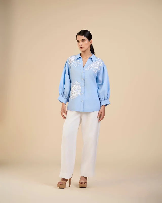 Blue Iceberg Shirt-- Iron Safe Non-Iron Wrinkle Free