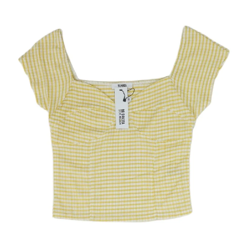 Yellow Misc T-Shirt-- Collared Crew Neck Turtle Neck