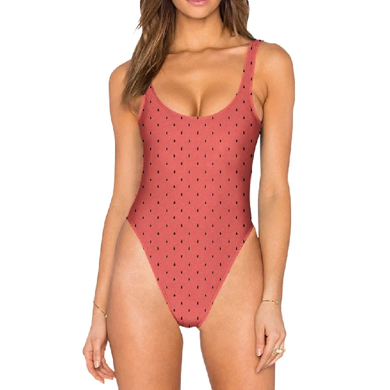 Watermelon Swimsuit - High Legged Lace-Detail Bikini Set