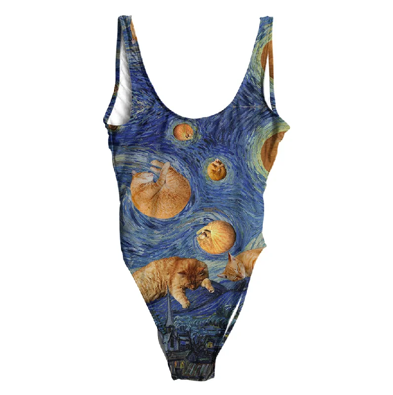 Van Gogh The Kitty Night Swimsuit - Regular Bold Color Swimsuit