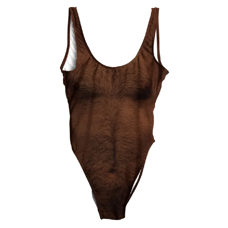 Sexy Chest Dark Swimsuit - Regular High-Cut One-Piece