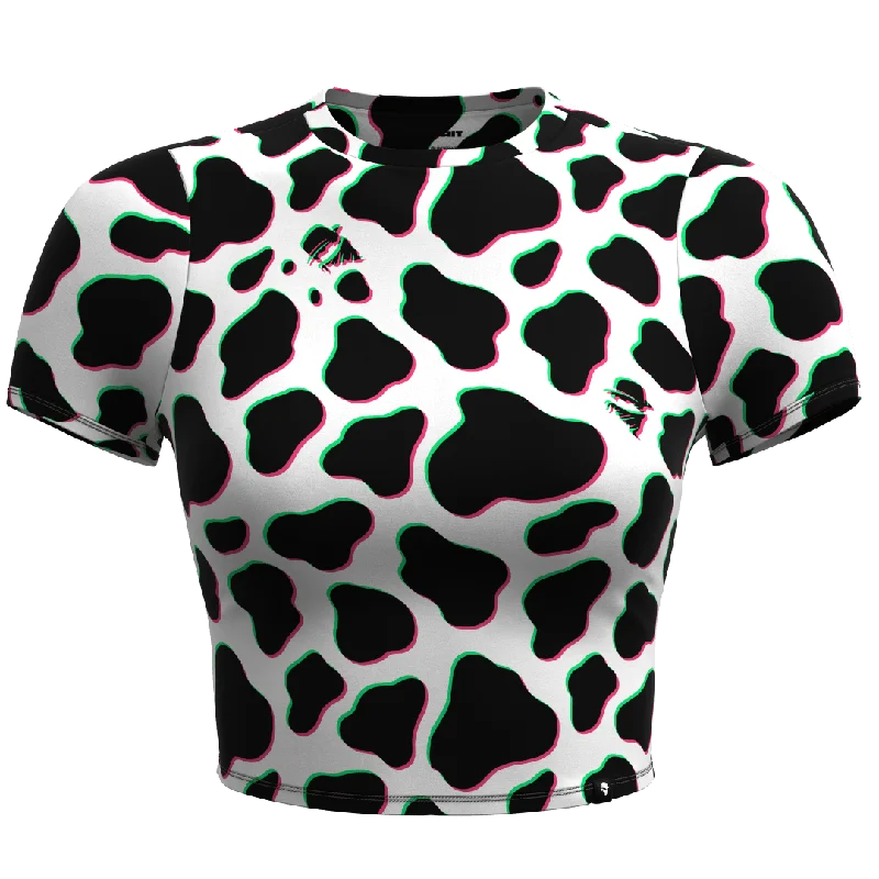 Cowabunga 🐄 Cropped T-Shirt-- Fitted T-Shirt Seamless Stretchy