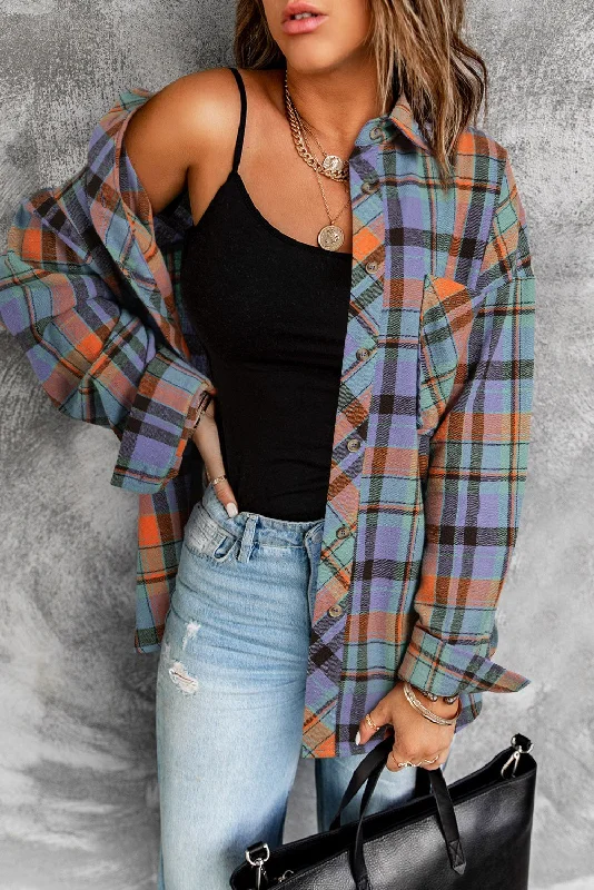 Flannel Shirt - Orange-- Satin Blend Silk Blend Wool Blend