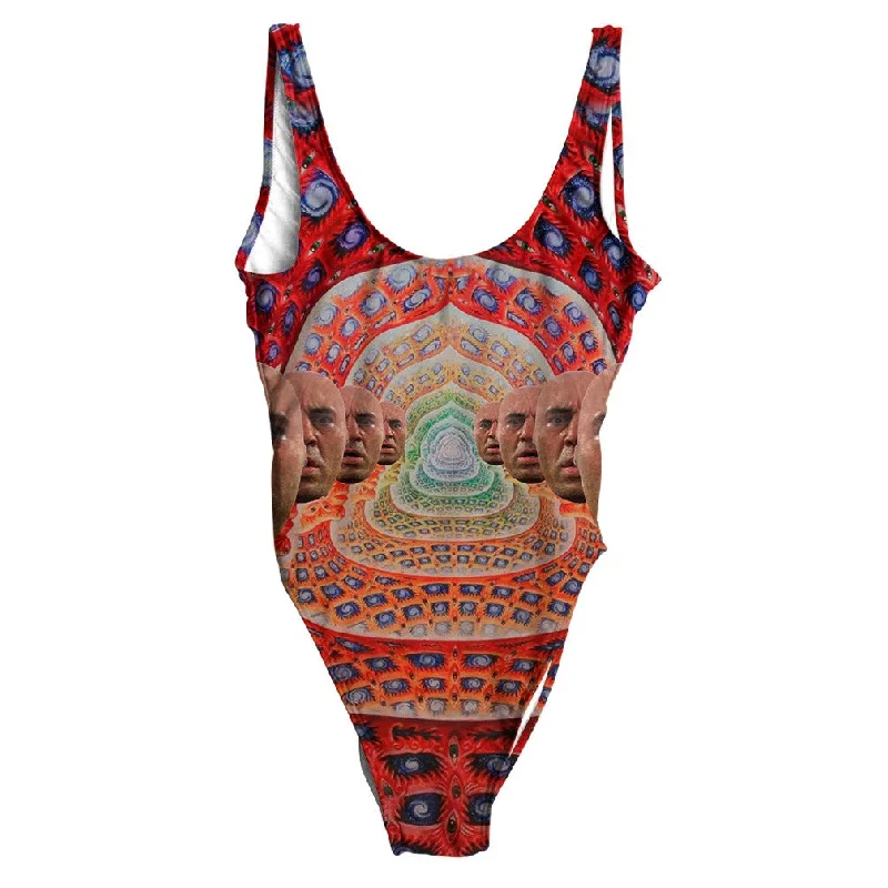 Joe Rogan Faces Swimsuit - Regular Shiny One-Piece Swimsuit