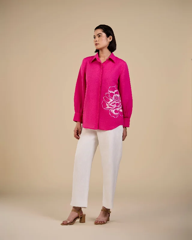 Blooming Rose Shirt-- Chenille Brocade Lace