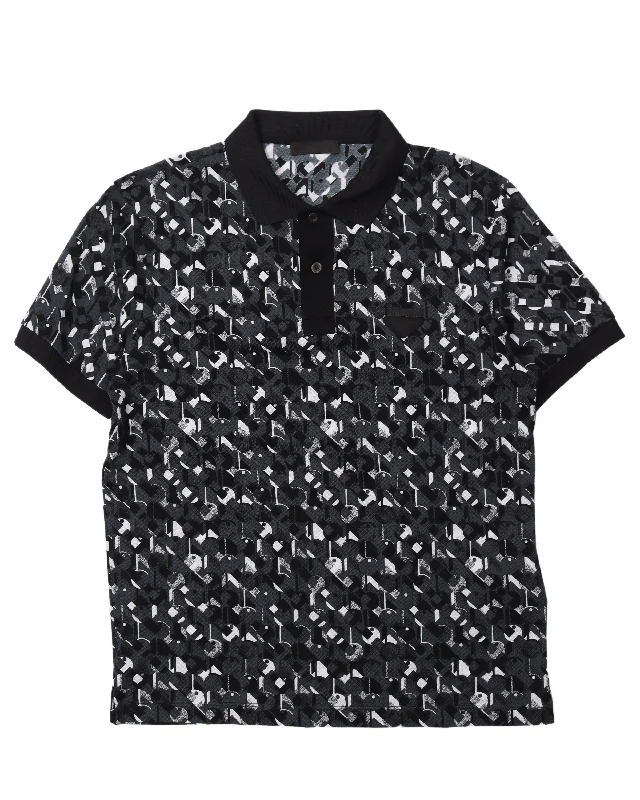 Monogram Polo Shirt-- Striped Floral Plaid